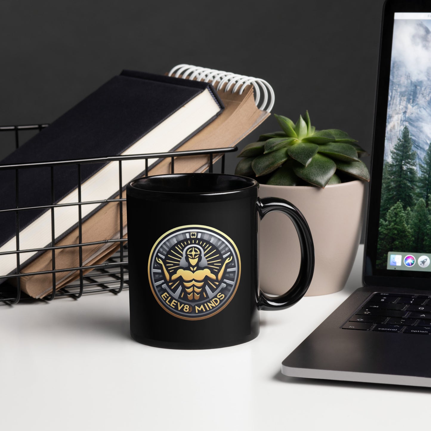 Elev8minds Black Glossy Mug